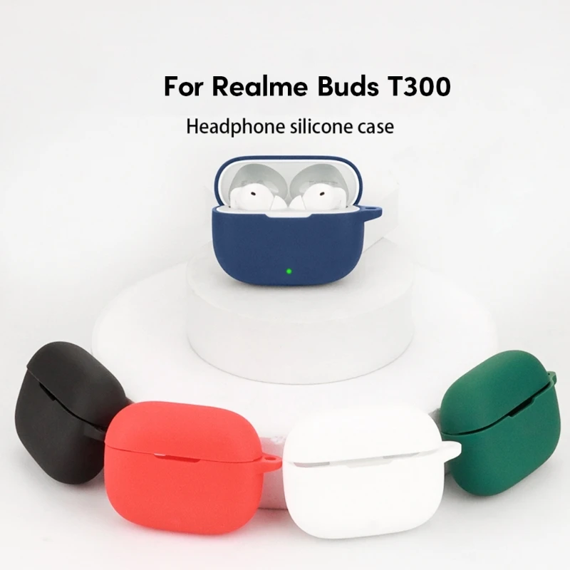 Funda protectora para Realme Buds T300, funda de silicona a prueba de golpes, diseño antipolvo, funda lavable para auriculares