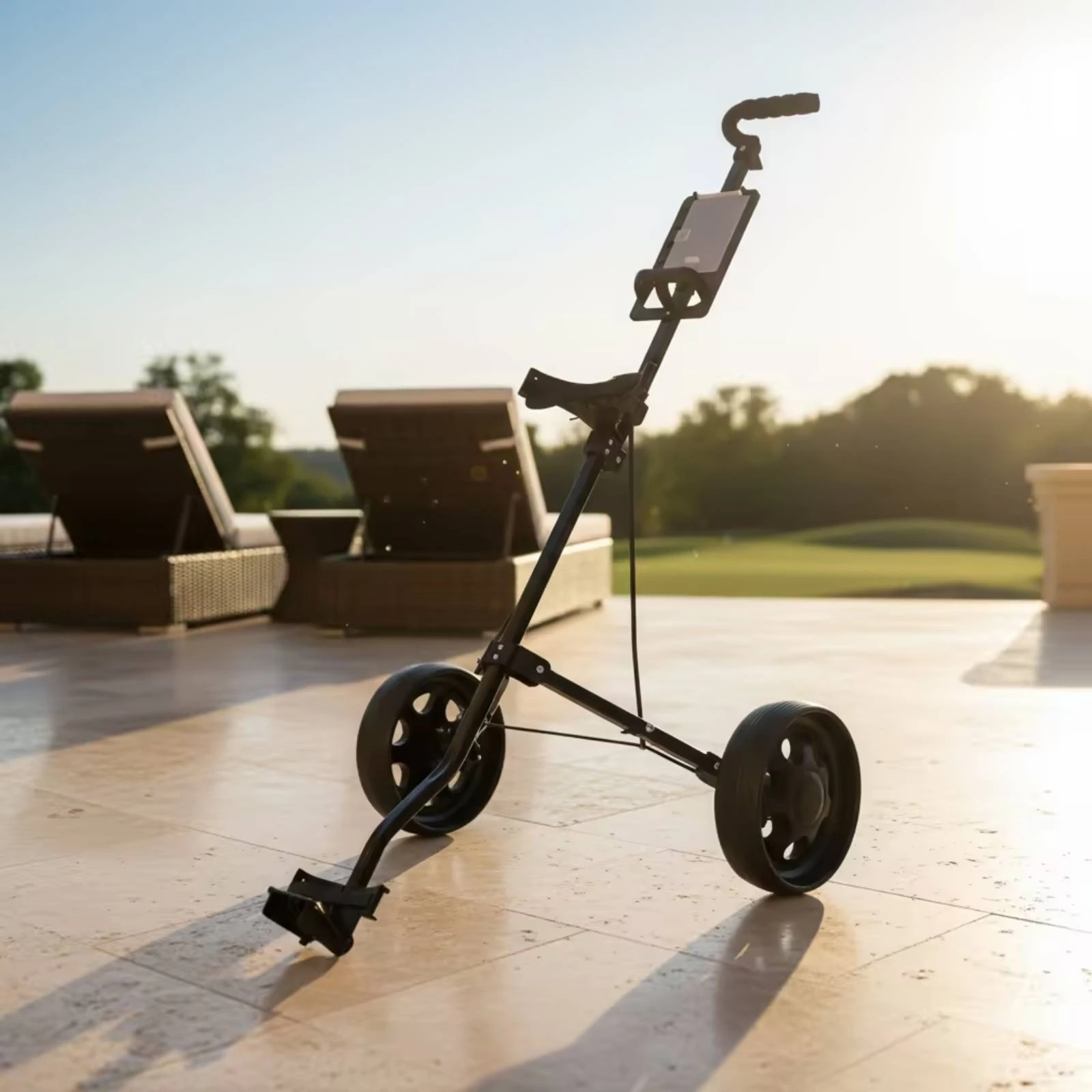 Golf Bag Cart Collapsible Two-Wheel Golf Cart Portable Trunk-Friendly for Golfers