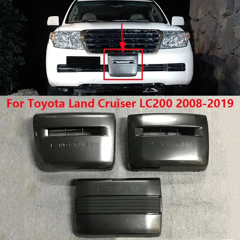 For Toyota Land Cruiser LC200 FZJ200 2008-2019 Car ABS Plastic Front Bumper Winch Cover Trim Protection Cap Lid