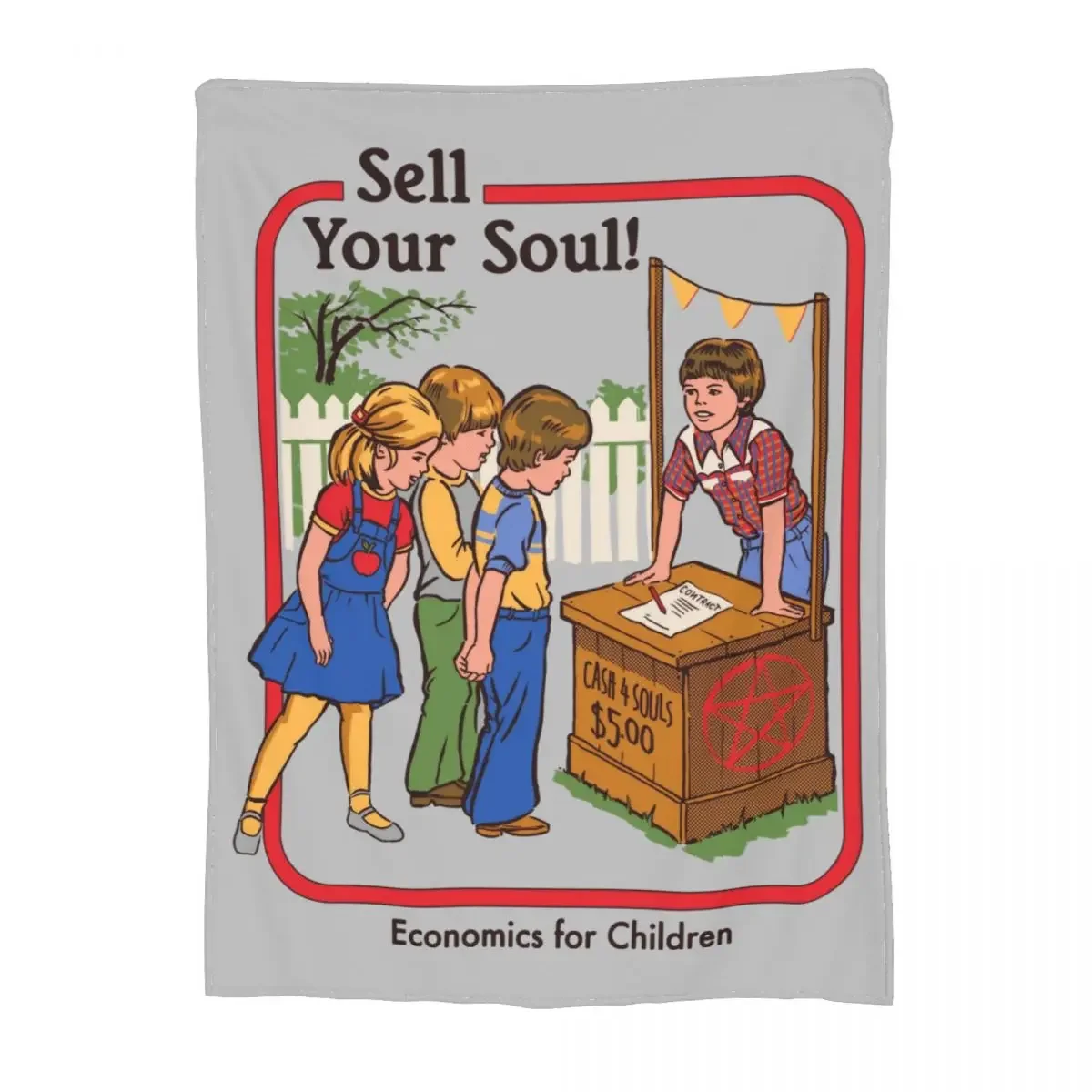 

Винтажное одеяло 70-х, 80-х годов, черный юмор, продажа вашей души, оккультный нечетный декор, украшение, забавные ностальгические одеяла, удобные