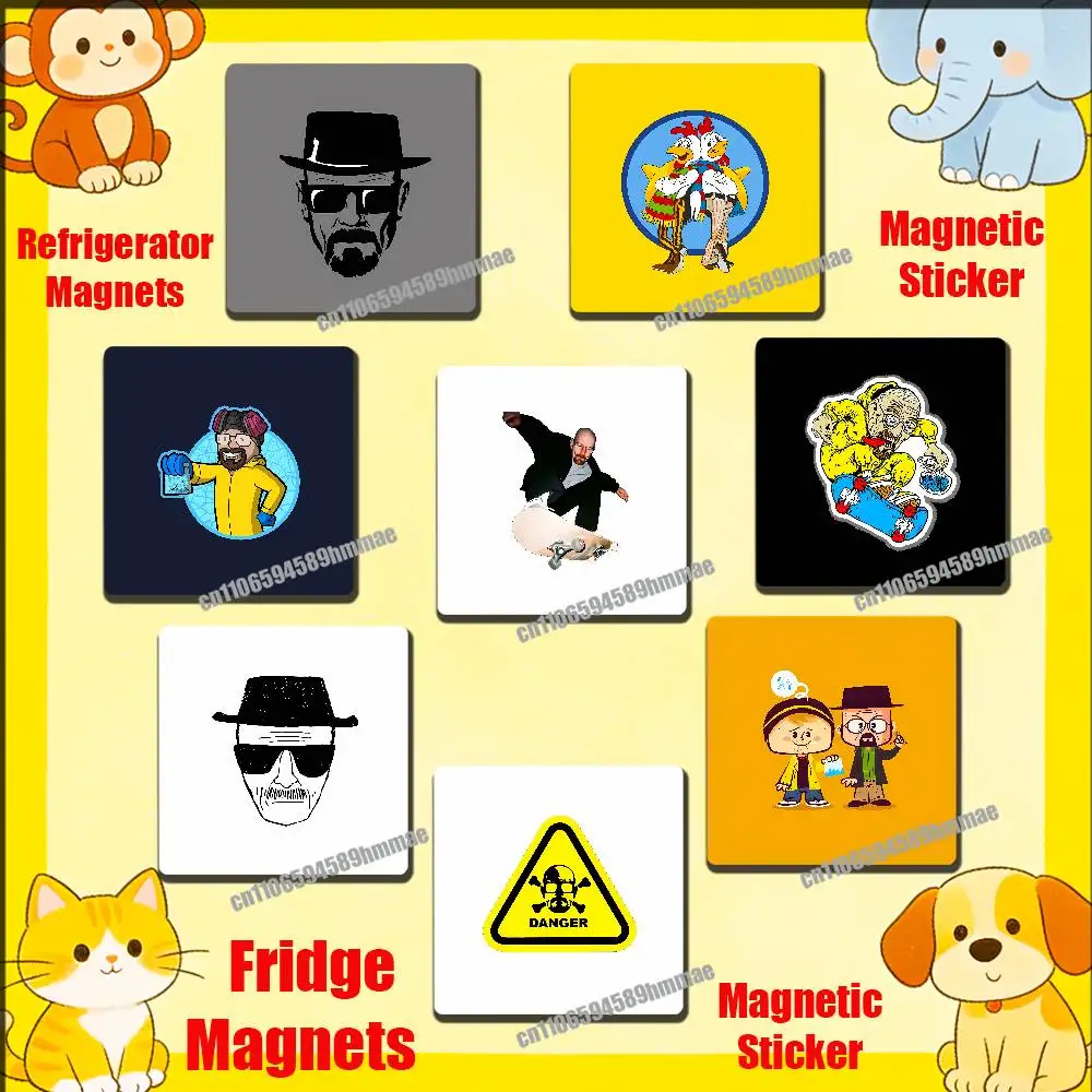 For Bryan Cranston Walter White B-Breaking Bad Fridge Freezer Refrigerator Magnets Kitchen Metal Cabinet Magnetic Sticker Card