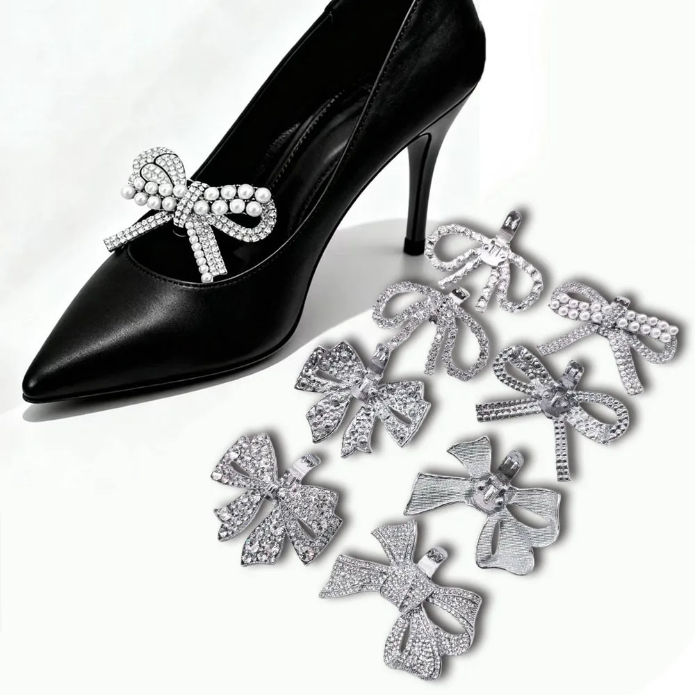 

Женские свадебные украшения для обуви: блестящие клипсы с жемчугом и стразами для туфель на высоком каблуке