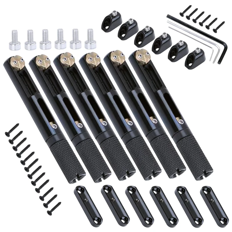 

Saddle Headless Electric Guitar Bridge Tailpiece With Wrench Black Guitar Bridge Tailpiece For Headless Electric Guitar
