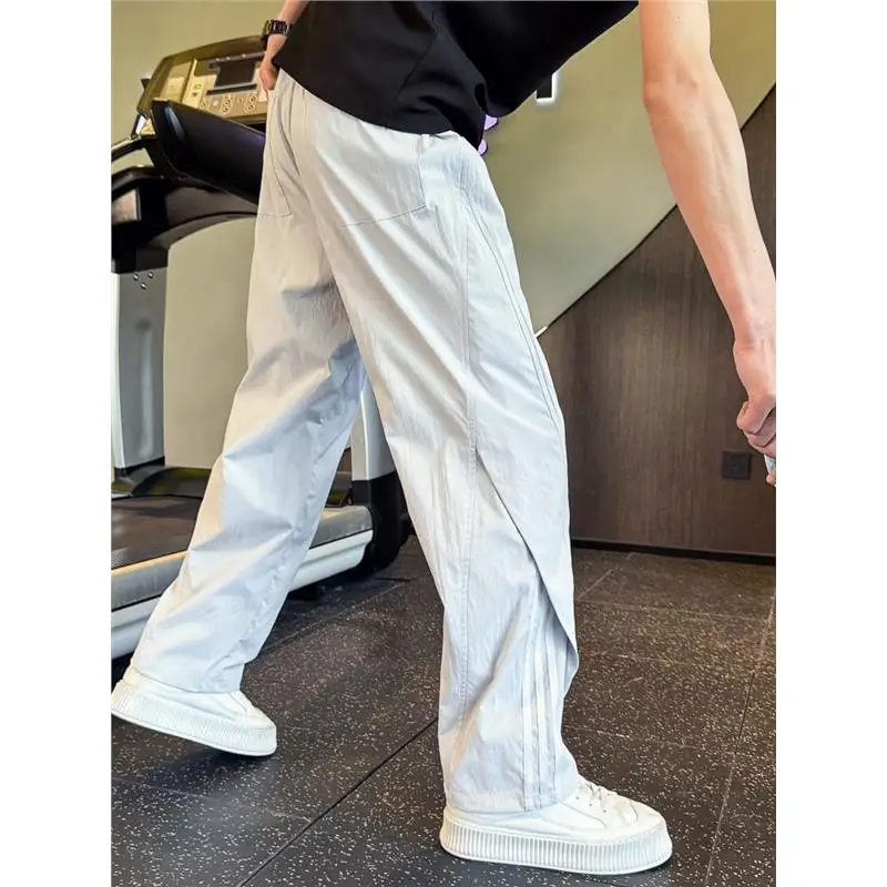 

Casual Pants Men's Thin American Fashionable Brand Handsome Sense Of Designloosestraight-leg Quick-drying Sports Loose Pants