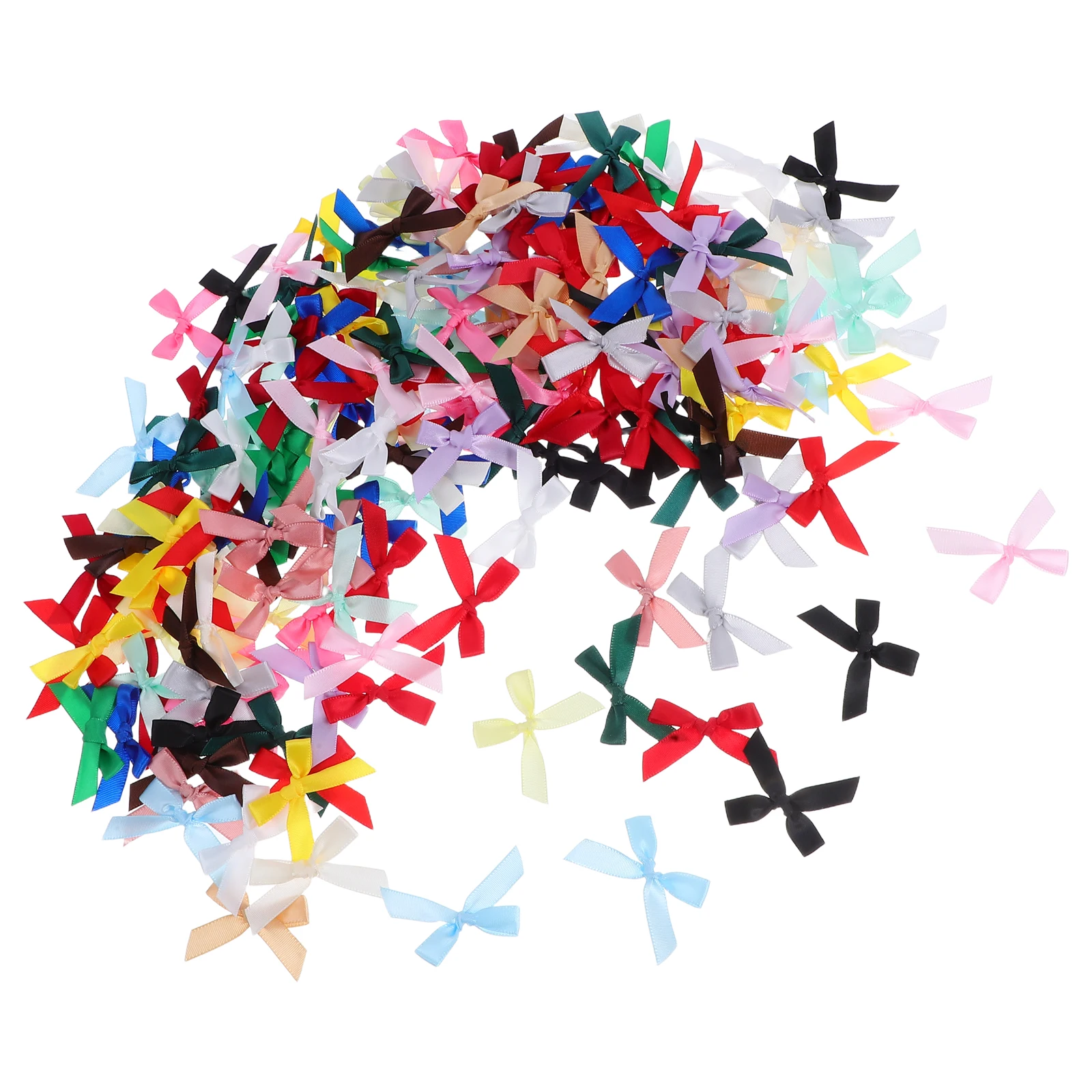 

300pcs Mini Ribbon Bows Multicolored Craft Hair Accessories Small Bowknots For Wedding Present Wrapping Decoration
