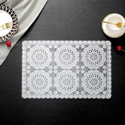 Lace Embroidery White Table Place Mat Vintage Dining Pad For Wedding Party Dinner Table Coaster Drink Tea Cup Placemat