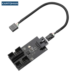 KARTOMAN USB 9pin Genişletme Kartı Erkek 1 ila 2 Kadın Uzatma Kablosu Adaptörü devre 2.0 HUB Masaüstü Anakart