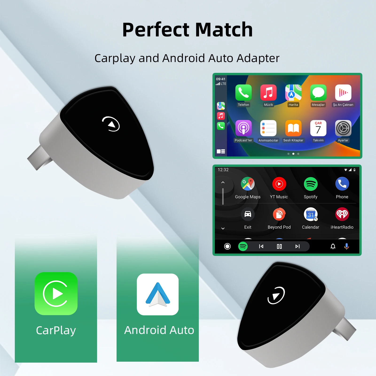 

Ezonetronics Wireless CarPlay Android автоматический адаптер для заводского проводного автомобиля, беспроводной CarPlay и Android auto 2 в 1