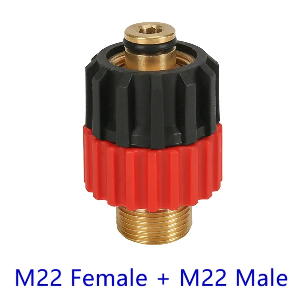 High Pressure Washer Swivel Connector M22 Car Washer Brass Rotating Adapter Swivel Coupling M22 Male + M22 Female