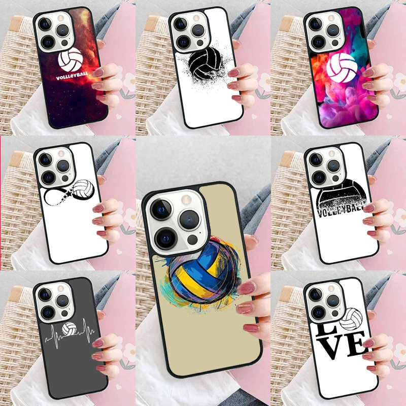 Sports Love Volleyball Phone Case Cover for iPhone 16 Promax 15 Pro 13 14 Plus 11 12 Mini XR XS MAX Coque