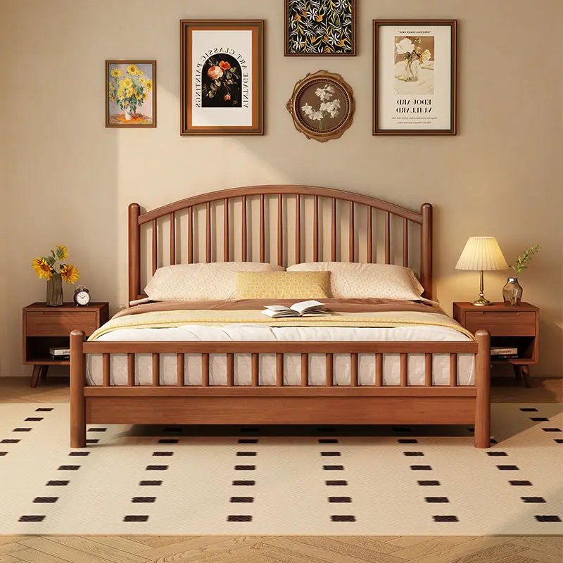 Nordic solid wood bed double single Windsor bed modern simple Japanese master bedroom storage bed limited time clearance