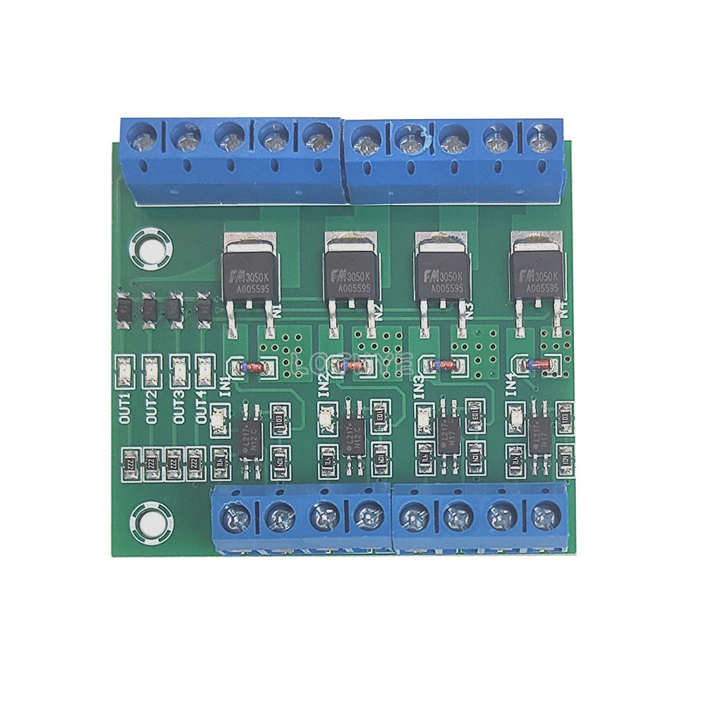 4-kanałowy moduł sterownika płytki wzmacniacza MOS PLC PWM 3-20 V do 3,7-27 V DC 10A sterownik płytki 4-kanałowy wzmacniacz MOSFET PLC