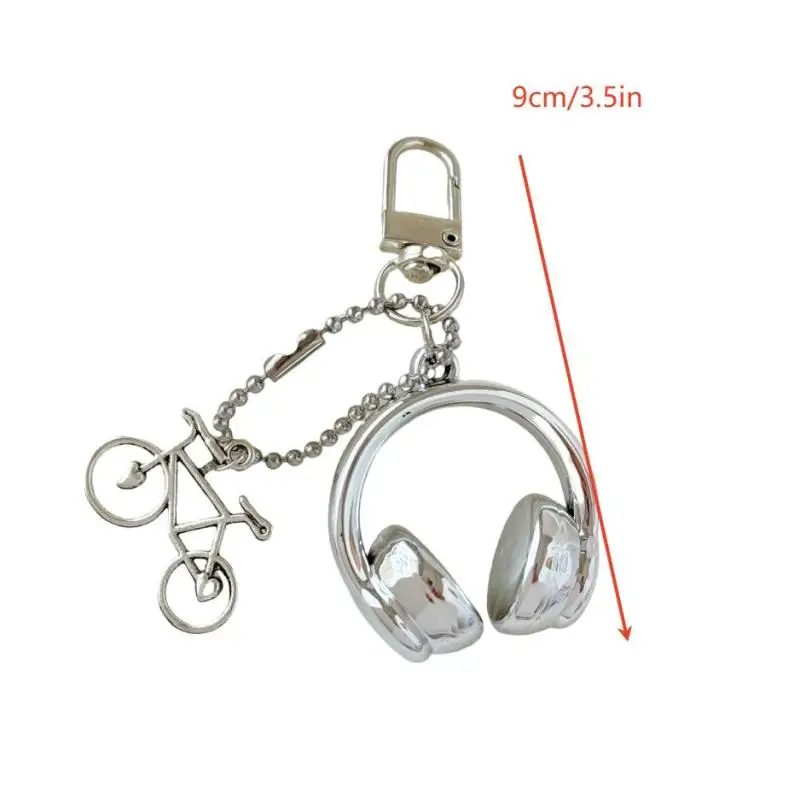 Portachiavi per cuffie 3D Portachiavi con ciondolo per bicicletta Portachiavi con ciondolo per telefono Gioielli per ragazza Decorazione borsa regalo per donna