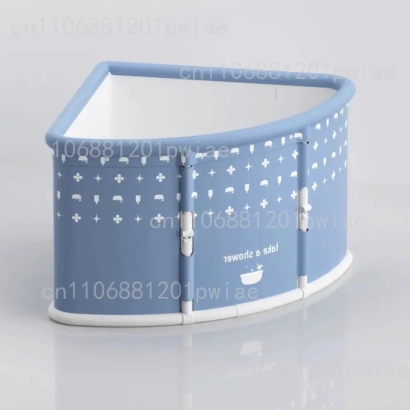 Bath bucket household one-click folding installation-free, adult bath bucket portable one-second folding triangular bath bucket