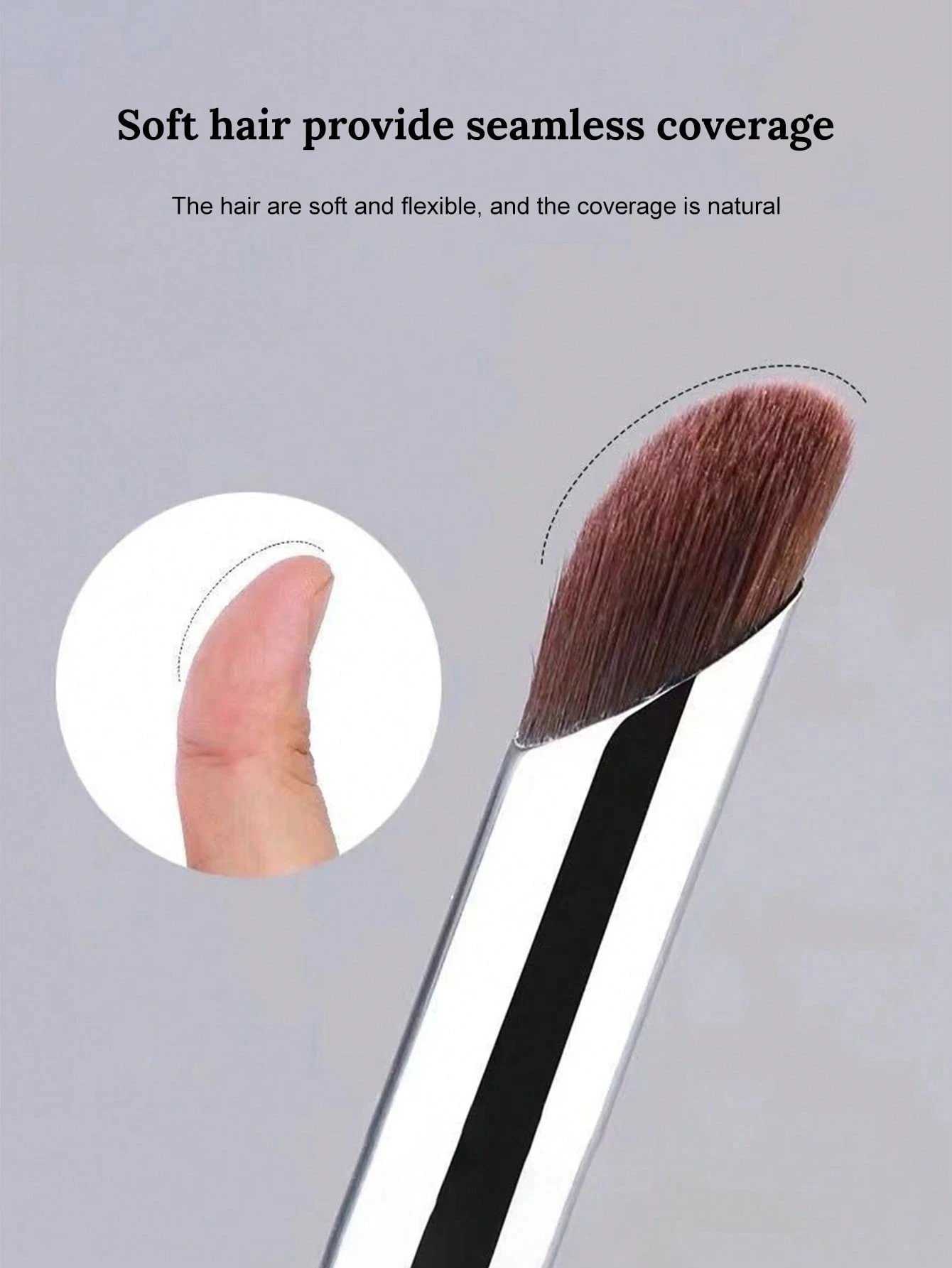 1/2/3Pcs Black Round Head Concealer Makeup Brush, Seamless Coverage For Blemishes, Acne Marks And Dark Circles