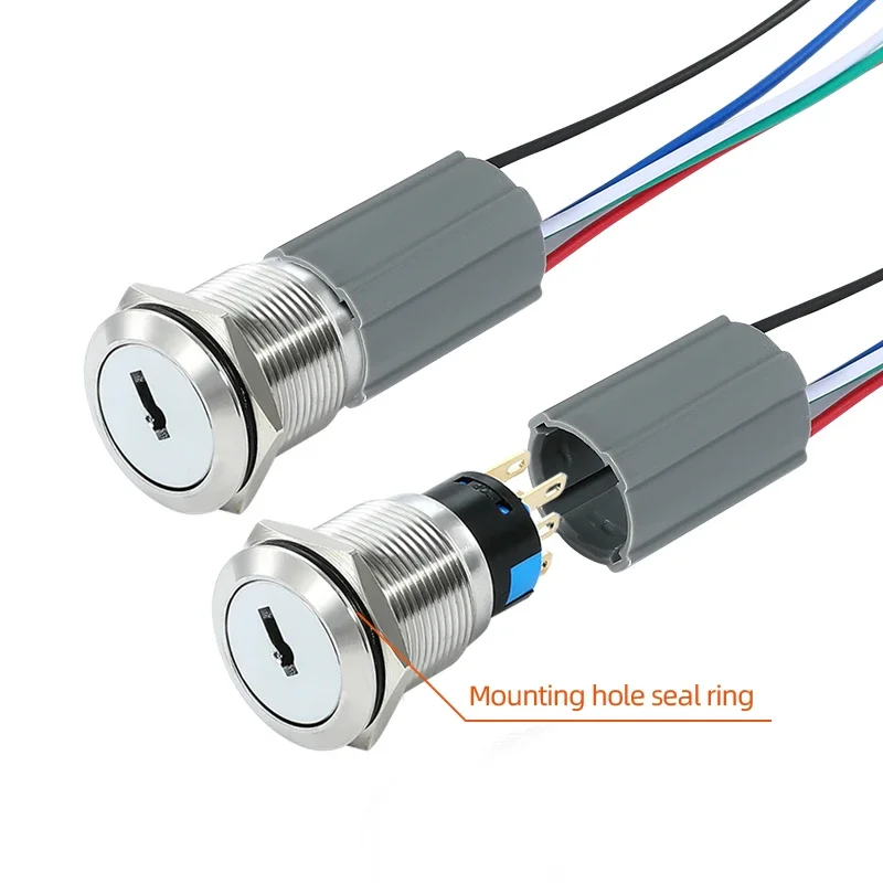 19MM High Quality IP65 Waterproof Stainless Steel Rotate Head 2 Position 3position 1NO 1NC Push Button Switch