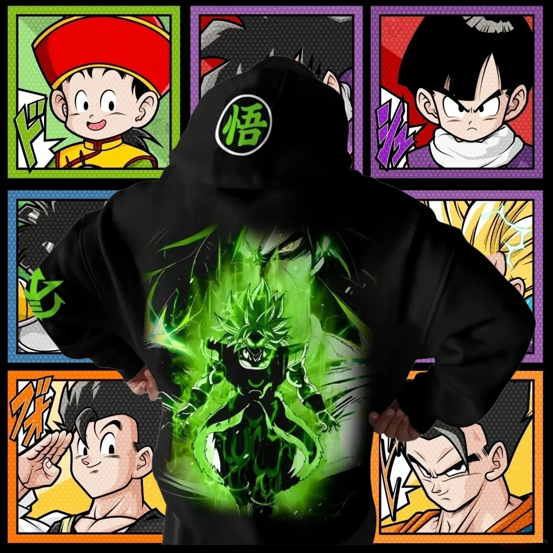 

Dragon Ball Высококачественный мужской свитер с капюшоном в стиле японского аниме, весенне-осенний теплый свитер с длинными рукавами в стиле Харадзюку Y2k