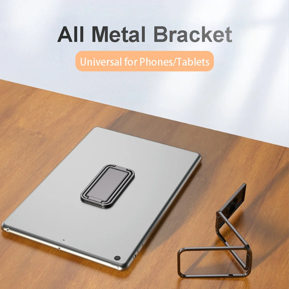 

Ultra Thin Mobile Phone Holder 360 Rotation Foldable Multi Angle Phone Stand Portable for Desk Metal Finger Ring Kickstand