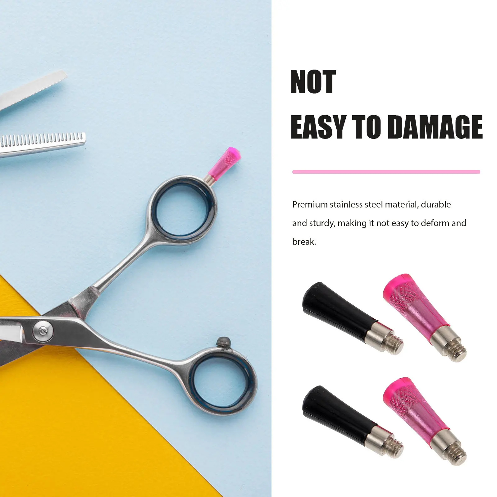 

4Pcs Stainless Steel Scissor Finger Rest Tail Hair Cutting Scissors Salon Barber Home Use Reduced Finger
