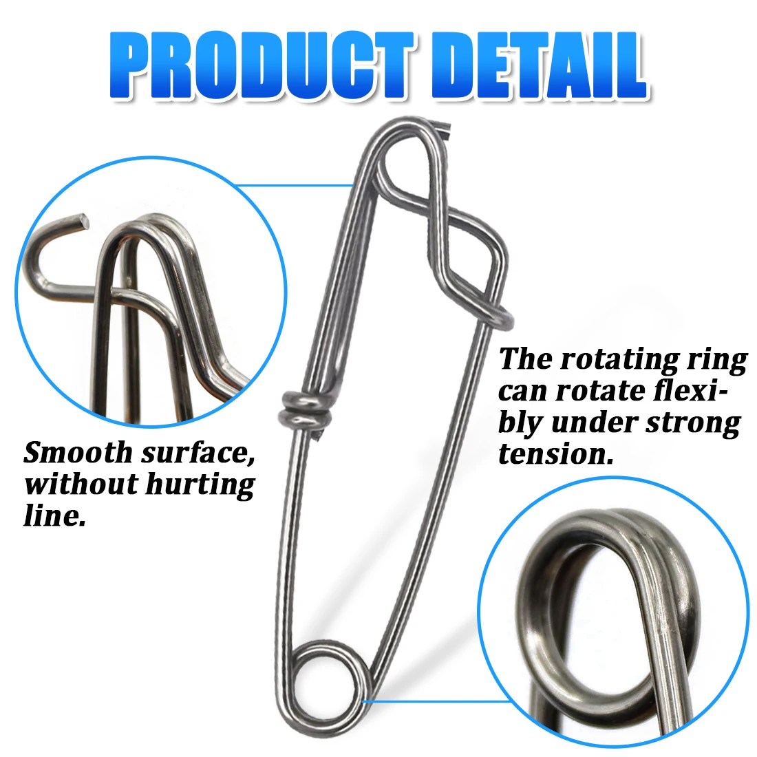 FishTrip Longline Fishing Snap Clips Edelstahl Floatline Thunfisch Longline Shark Clips Longline Ast Kleiderbügel Snap Splitter – Detail 5