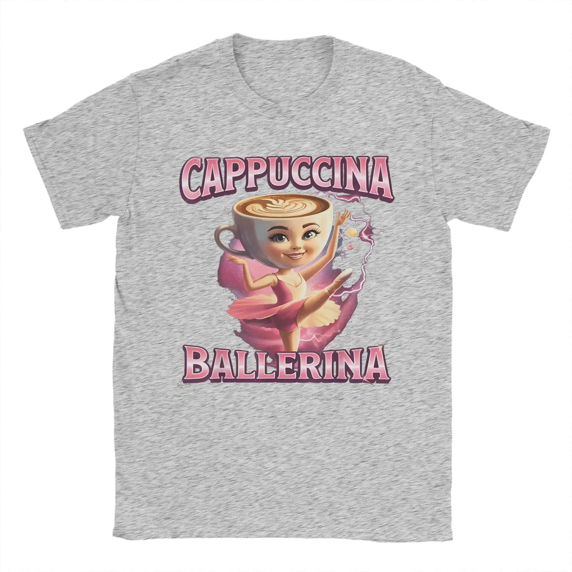 مضحك كابتشينا راقصة الباليه كابتشينو راقصة القهوة تي شيرت المرأة تي شيرت Harajuku الصيف تيز خمر طباعة القمم هدية