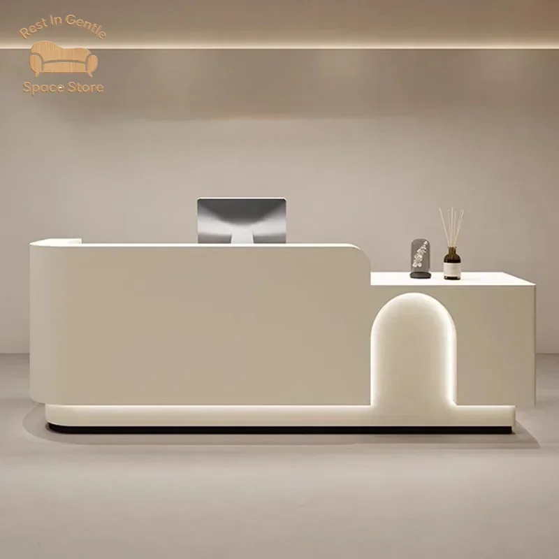 Cash Cabinet Professional Counter Pulpit for Modern Church Irregular Desk Small Black Reception Bureau Hairdresser Salon