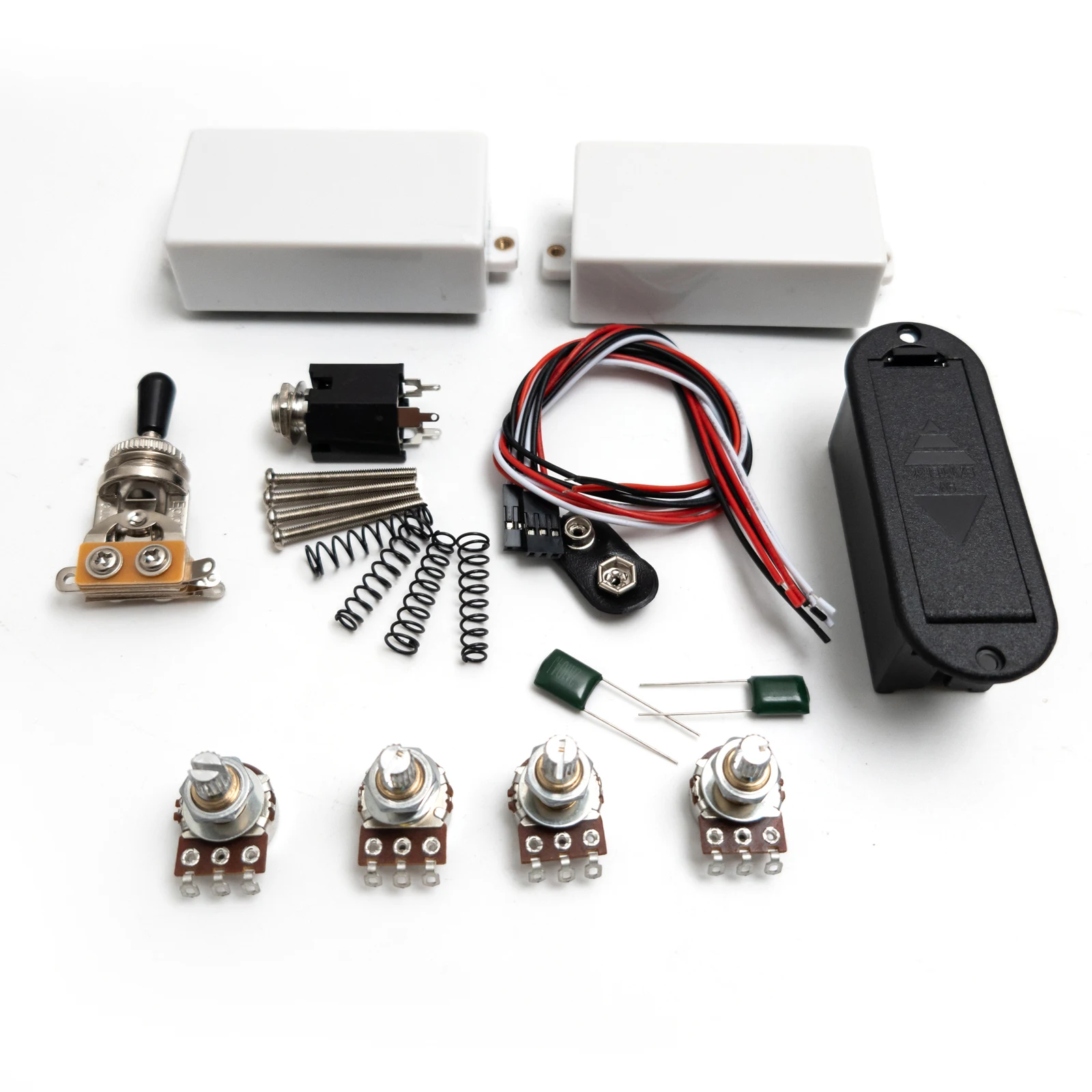 

HH Active Pickup 81 85 Electric Guitar Humbucker Pickups Set White Short Shaft Pots & Wiring Guitar Accessoires