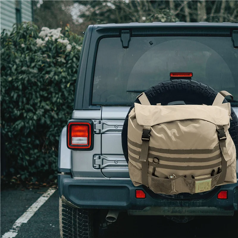 

Large Capacity Spare Tire Storage Bag, Universal For Wrangler JK JKU JL JLU Parts For Outdoor Off-Road Recovery Gear, Black