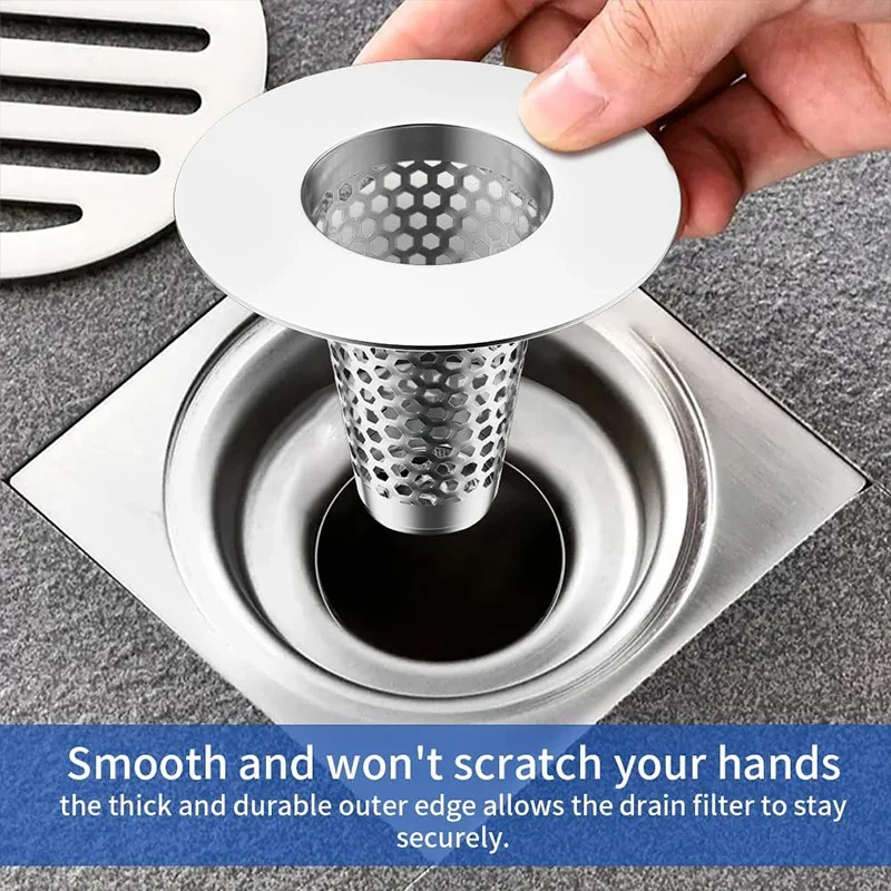 Bathroom Sink Drain Strainers Stainless Steel Hair Catcher Conical Porous Basin Drainer Filter Anti-clog Mesh Basket Rust Proof