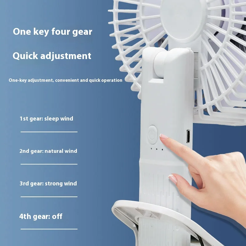 USB Clip Fan Clip-on Adjustable Angle Handheld Fan, Rechargeable Small Fan, Portable Mini Bench Fan with 3 Speed Wind Settings-