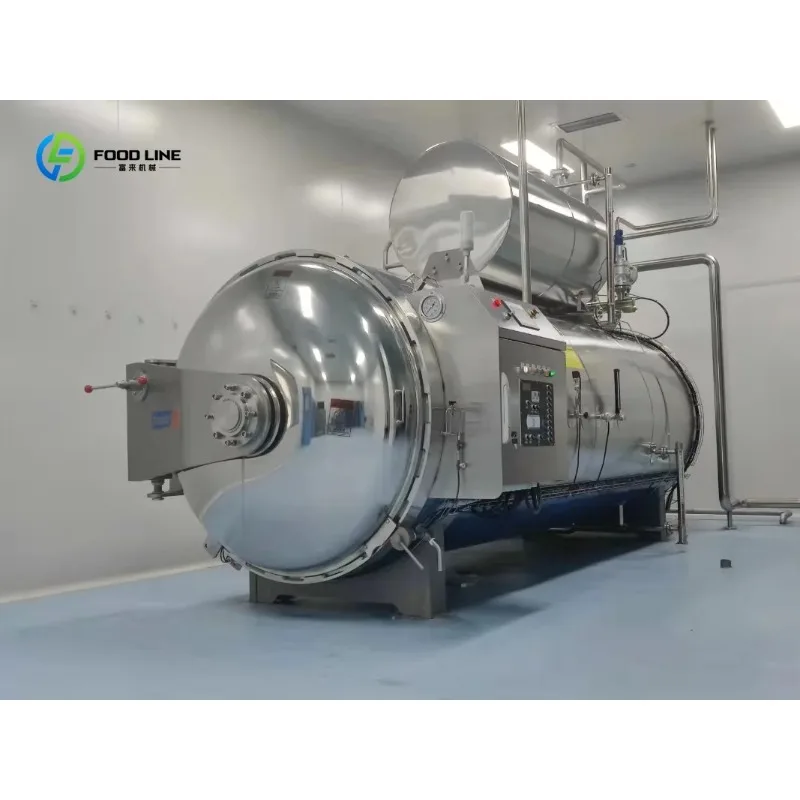 Customized Industrial Horizontal Retort Sterilizer 304 Stainless Steel for Canned Food Meat Fish Beverage Sauce