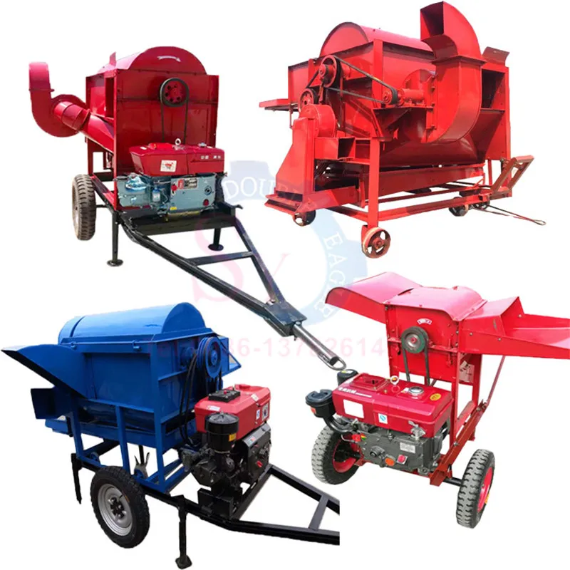 Paddy Rice And Wheat Gain Soybean Large Thresher Machine Mobile Gasoline Or Diesel Sorghum Millet Rapeseed Threshing Equipment