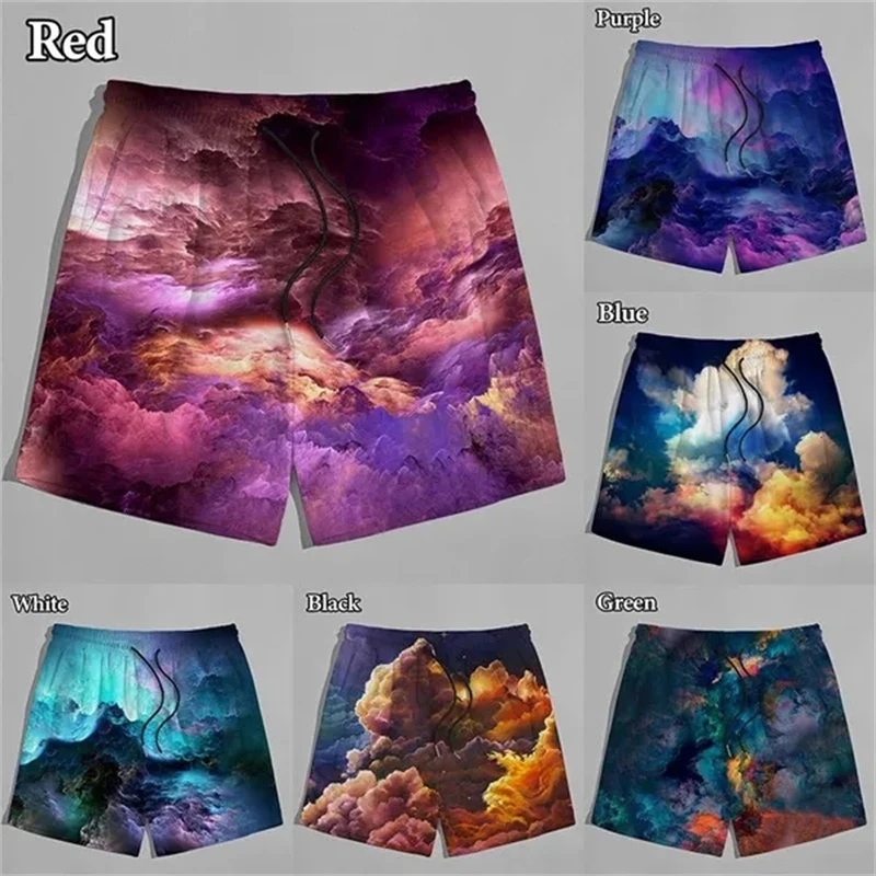 

Aurora Printing Men's And Women's Shorts 3D Printing Casual Shorts Fashion Colorful Cloud Pattern Shorts Male Boxers Swimsuit