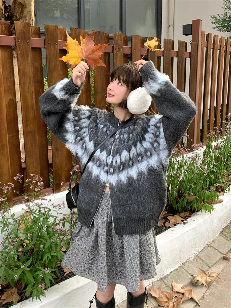 

Lilystore Autumn Winter Thiened Long Hair eep Velvet Open Cardigan Sweater Women's Loose Sle Commute Faion Blue ey