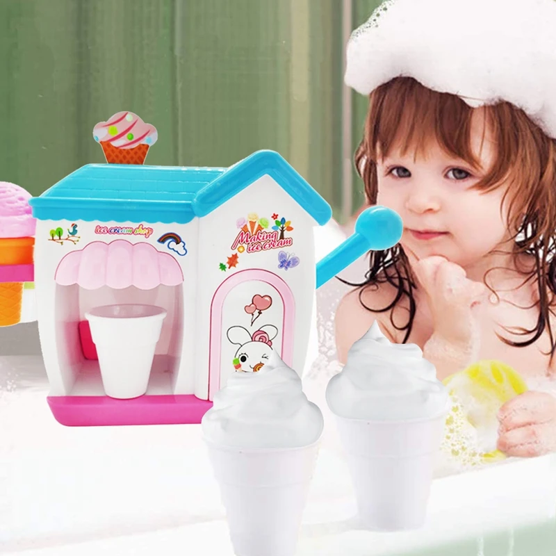 Bagno per bambini Macchina per bolle di gelato schiumogeno Vasca da bagno Giocattolo Casa da gioco per bambini Gioco educativo per il bagno divertente