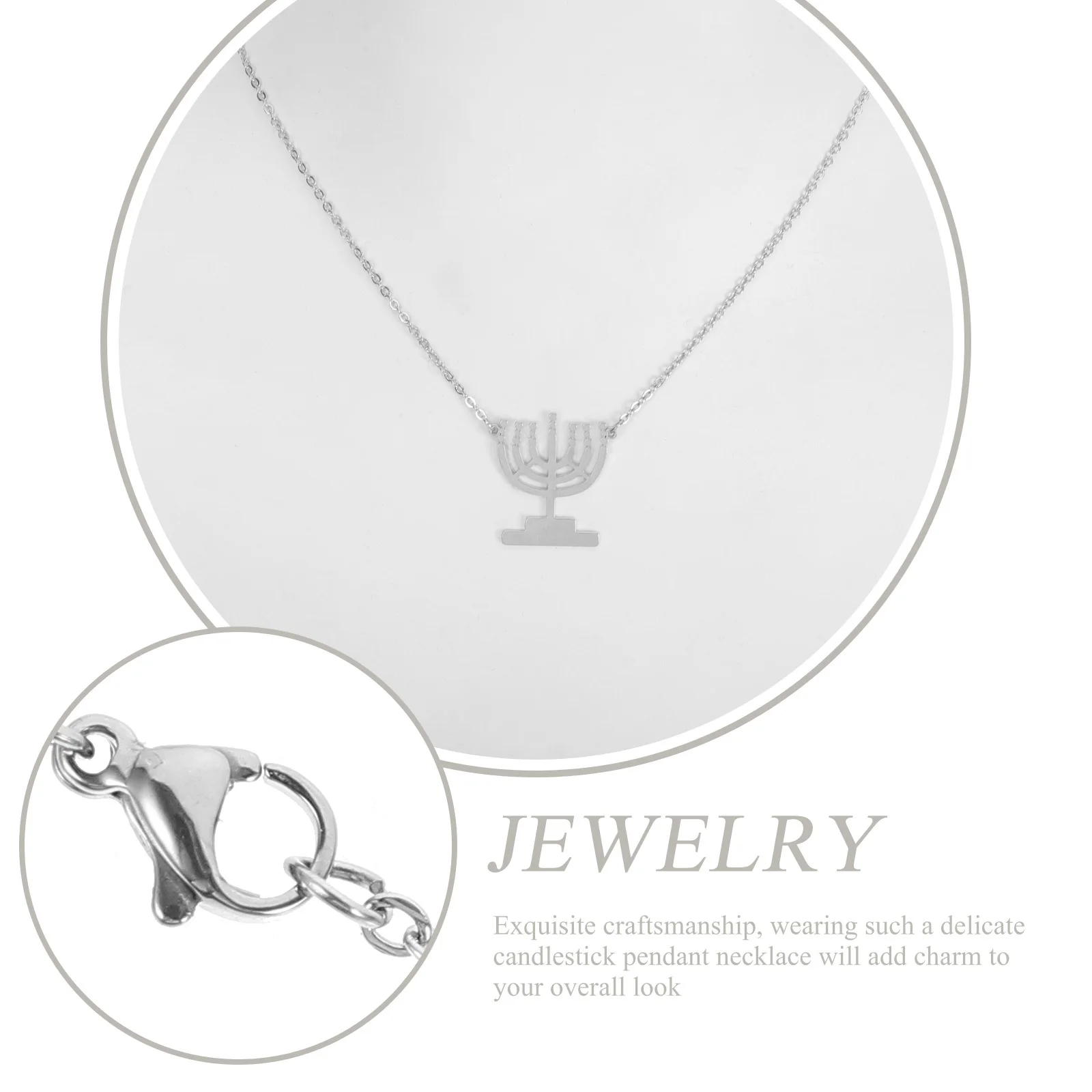 

3Pcs Candlestick Pendant Necklace Women Fashion Neck Chain Charming Gift Jewelry for Girls Simple Necklaces Neck Jewelry