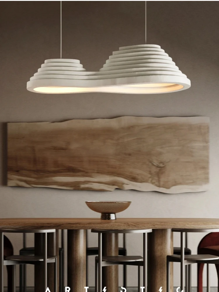 حقل الأرز الصوتية قلادة ضوء الشمال وابي سابي Led الراتنج الثريا للعيش غرفة الطعام غرفة نوم مصمم قلادة مصباح #6