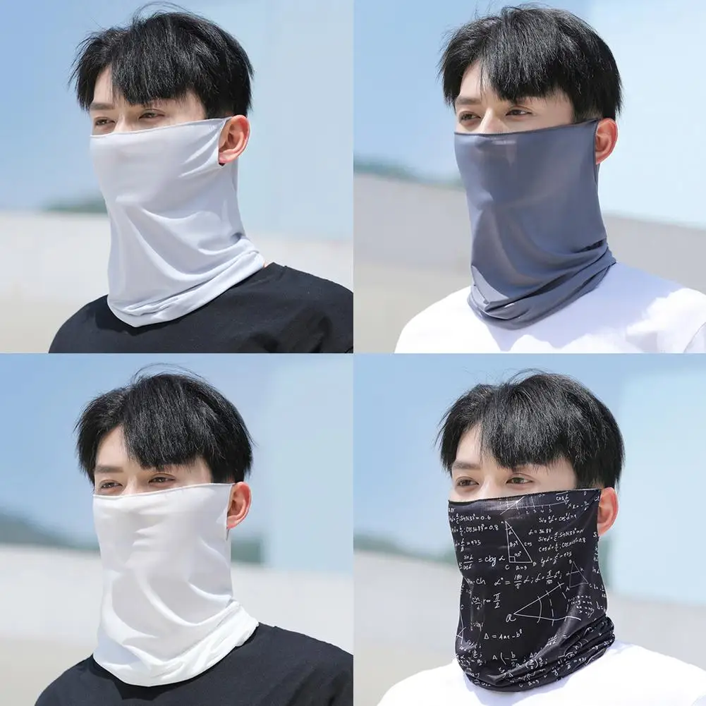 Masker tabir surya Punk Pria Wanita, syal telinga pelindung UV leher wajah musim panas, olahraga luar ruangan Hip Hop bersepeda Bandana S V3J4