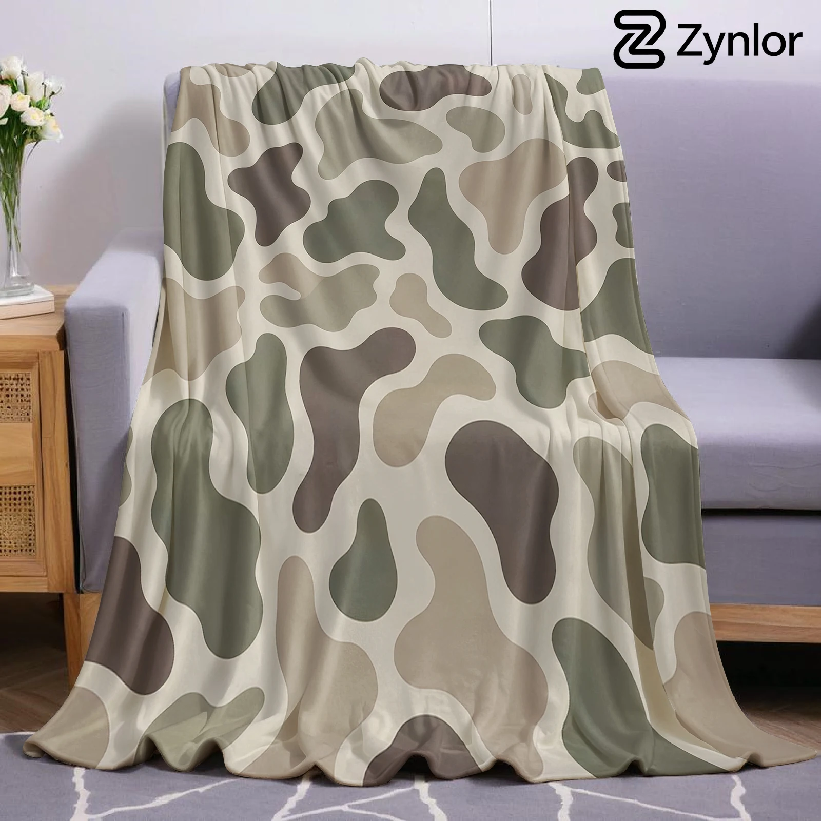 Neutral Throw Blanket - Neutrale Tarnmuster Leichtgewichtige Mikrofaser Weiche Weihnachts-Fleece-Decke