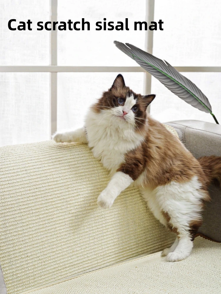 Sisal Cat Scratching Pad Mat - Corner Protector For Furniture, Anti-Slip Couch & Bed Cover For Claw Grinding