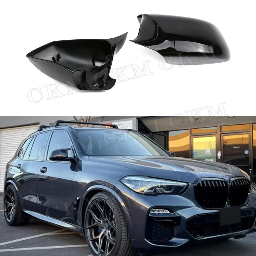 

2Pcs/set Car Side View Mirror Cover Caps Gloss Black Rear Side Mirror Cover for BMW X5 G05 2019+ Car Styling