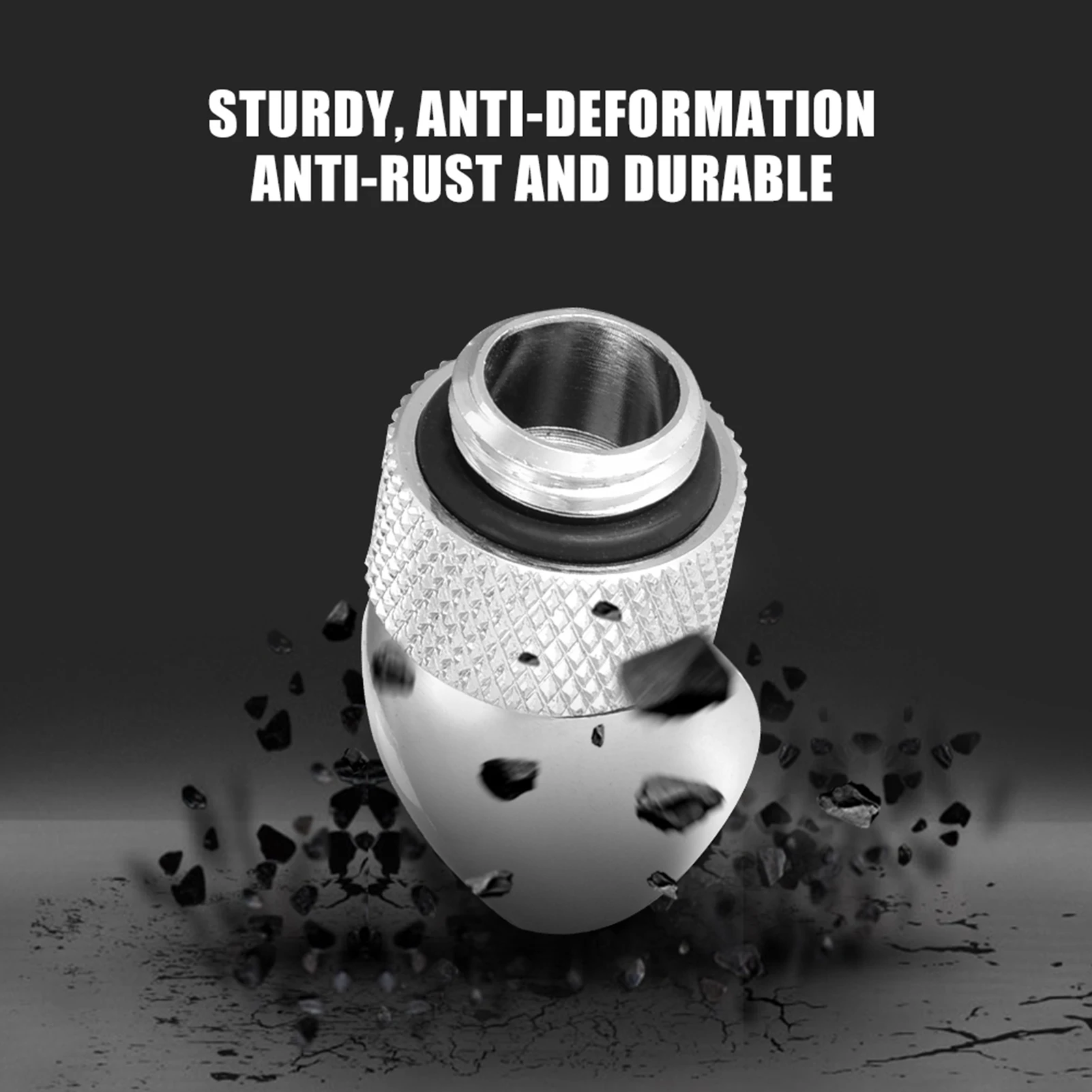 45 Degree Angled G1/4 Fitting Adapter Connector Water Cooling System Tackle Accessory G1/4 Angled Connector G1/4 Fitting Adapter