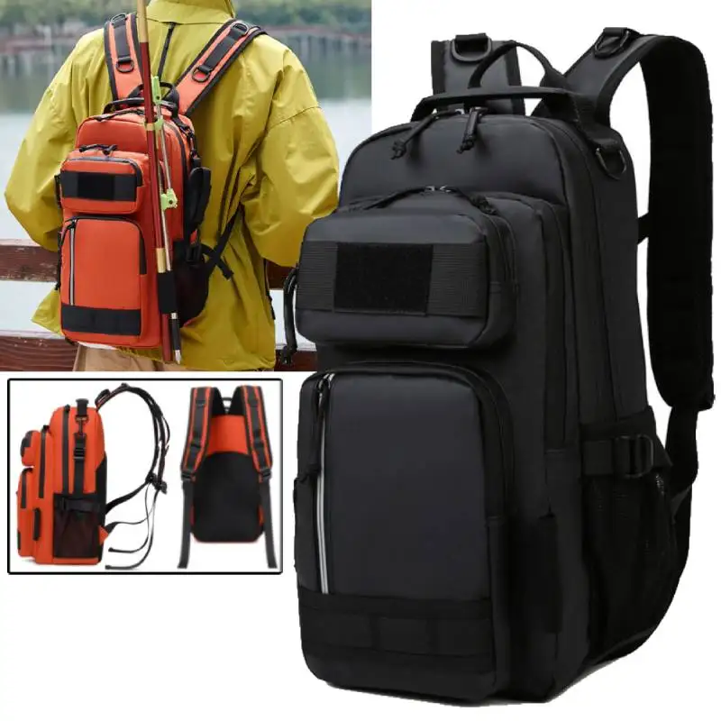 

Рюкзак для рыболовных снастей, коробка для приманок с держателями для удочек, походов, охоты, альпинистских снастей, сумка для хранения приманок, спортивная поясная сумка Molle