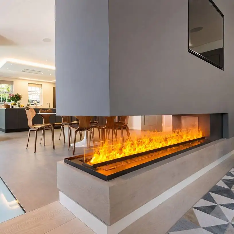 Recessed 3D Mist Water Vapor Fireplace Insert Realistic Steam Flame Zero Smoke Smart Indoor TV Wall Decor Electric Fireplace