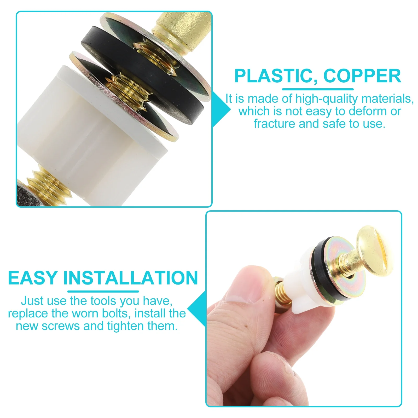 

2pcs Universal Toilet Seat Bolts Stainless Steel Replacement Screws For Toilet Seat Fixing Durable Mounting Hardware Accessories