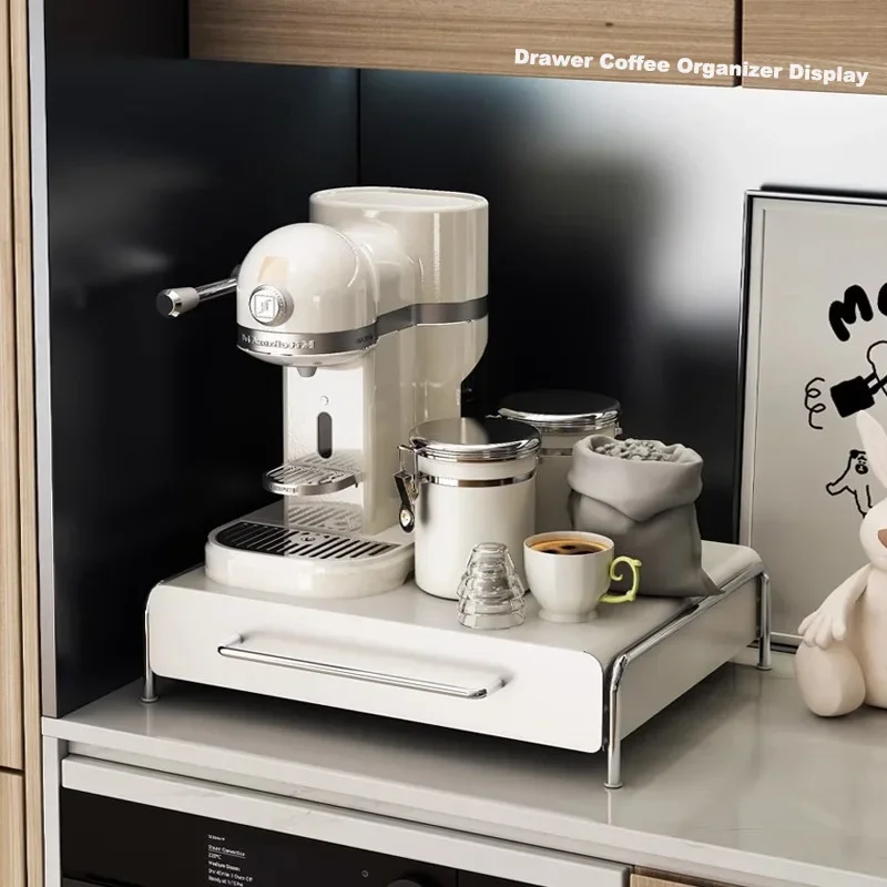 

Capsule Coffee Display Rack Storage drawer Bar Ins Wind Table Top Tea Bag Storage Box Coffee Machine Base Drawer Storage Shelves