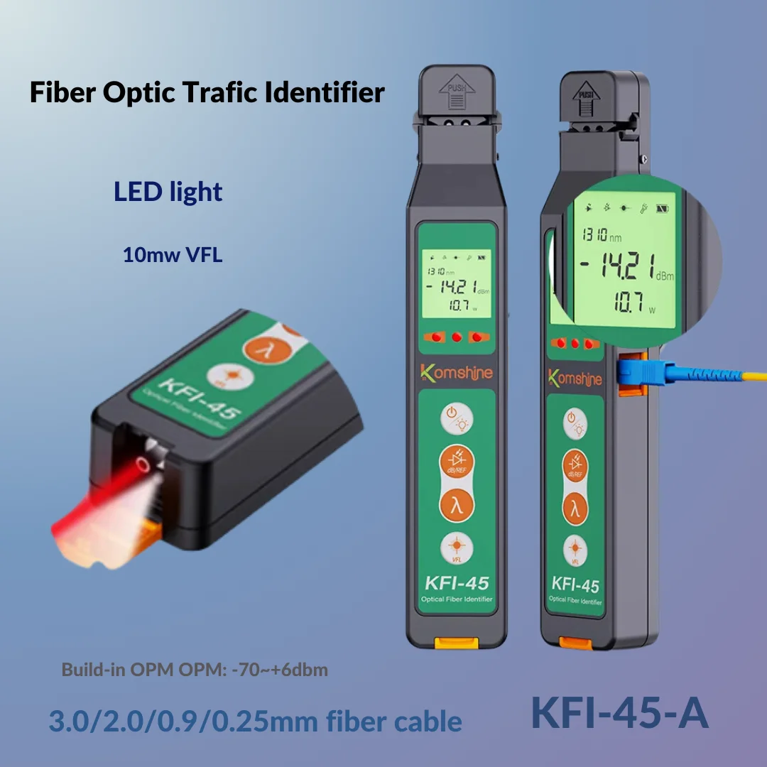 

Komshine KFI-45 With 10MW VFL Fiber Optic Trafic Identifier+ Power Meter Function + LED Light