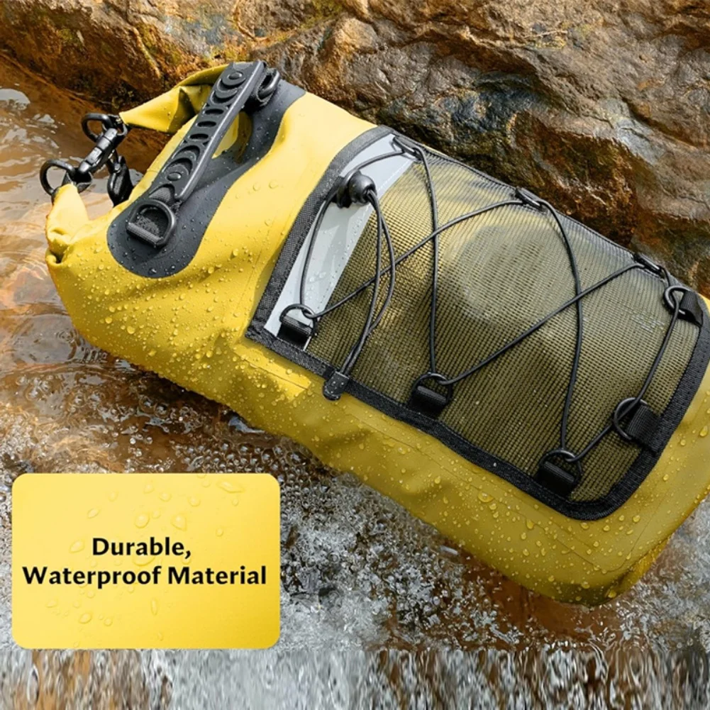 10L 20L 30L Waterproof Dry Bag for Swimming Kayaking Hiking Beach Camping Outdoor Activities 500D PVC Mesh Reflective Details
