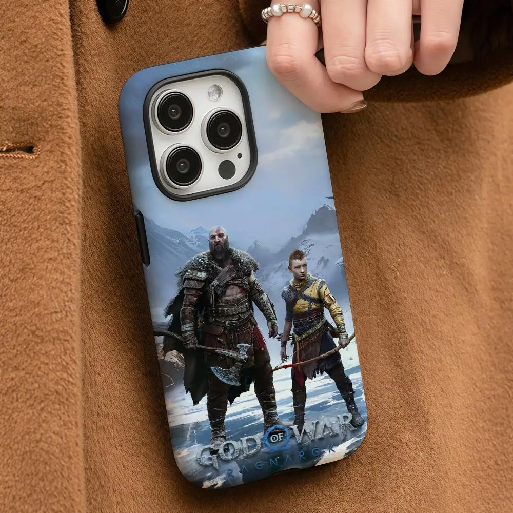 Чехол для телефона G-God of War Ragnarok для iPhone 17, 16, 15, 14, 13, 12, Pro Max Plus, глянцевый HD, двухслойная жидкая задняя пленка, твердый корпус Чехол для телефона G-God of War Ragnarok для iPhone 17, 16, 15, 14, 13, 12, Pro Max Plus, глянцевый HD, двухслойная жидкая задняя пленка, твердый корпус