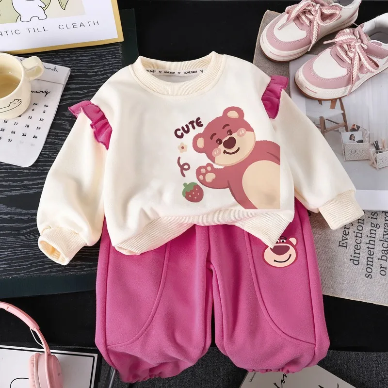 سويت شيرت ديزني كارتون لطيف للبضائع لوسو للفتيات، أزياء أنيقة للخريف، بلوزة حلوة بسيطة ومتعددة الاستخدامات